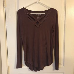 AE soft & sexy criss cross front long sleeve